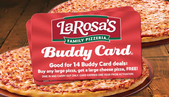 Buddy Card Free Large Cheese Pizza