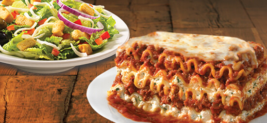 Small Lasagna and Small Garden Salad