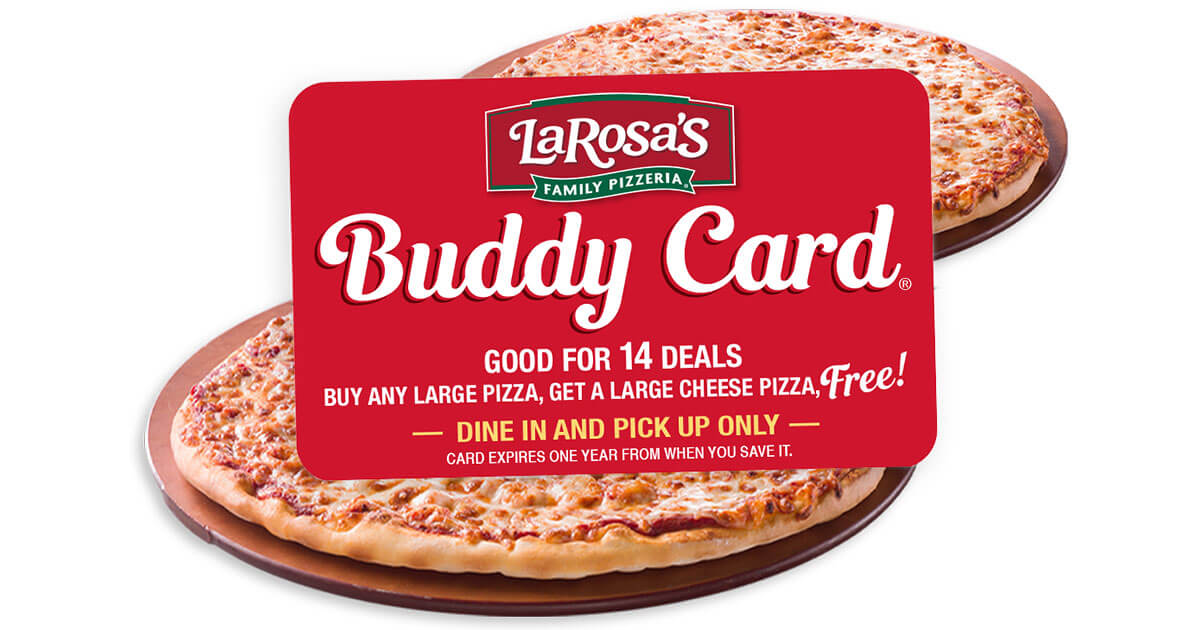 Buddy Cards - Our Popular Fundraiser | LaRosa&rsquo;s Pizzeria